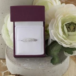 9ct White Gold Cubic Zirconia Band Ring - R6530 -Fhinds Shop R6530 L 4