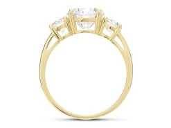 9ct Gold Cubic Zirconia Trilogy Ring - R6531 -Fhinds Shop R6531 L 3