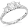 9ct White Gold Cubic Zirconia Trilogy Ring - R6534