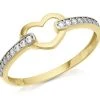 9ct Gold Two Colour Cubic Zirconia Heart Ring - R6538