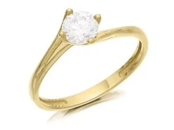 9ct Gold Cubic Zirconia Twist Ring - R6542
