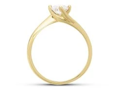 9ct Gold Cubic Zirconia Twist Ring - R6542 -Fhinds Shop R6542 L 3