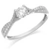 9ct White Gold Cubic Zirconia Crossover Ring - R6550