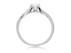 9ct White Gold Cubic Zirconia Crossover Ring - R6550 -Fhinds Shop R6550 L 3