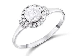 9ct White Gold Cubic Zirconia Cluster Ring - R6552