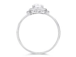 9ct White Gold Cubic Zirconia Cluster Ring - R6552 -Fhinds Shop R6552 L 3