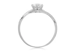 9ct White Gold Cubic Zirconia Wave Ring - R6555 -Fhinds Shop R6555 L 3