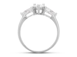 9ct White Gold Cubic Zirconia Trilogy Ring - R6559 5 9ct White Gold Cubic Zirconia Trilogy Ring - R6559 -Fhinds Shop R6559 L 3