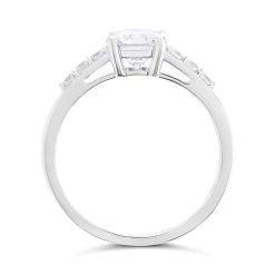 9ct White Gold Cubic Zirconia Ring - R6567 5 9ct White Gold Cubic Zirconia Ring - R6567 -Fhinds Shop R6567 L 3