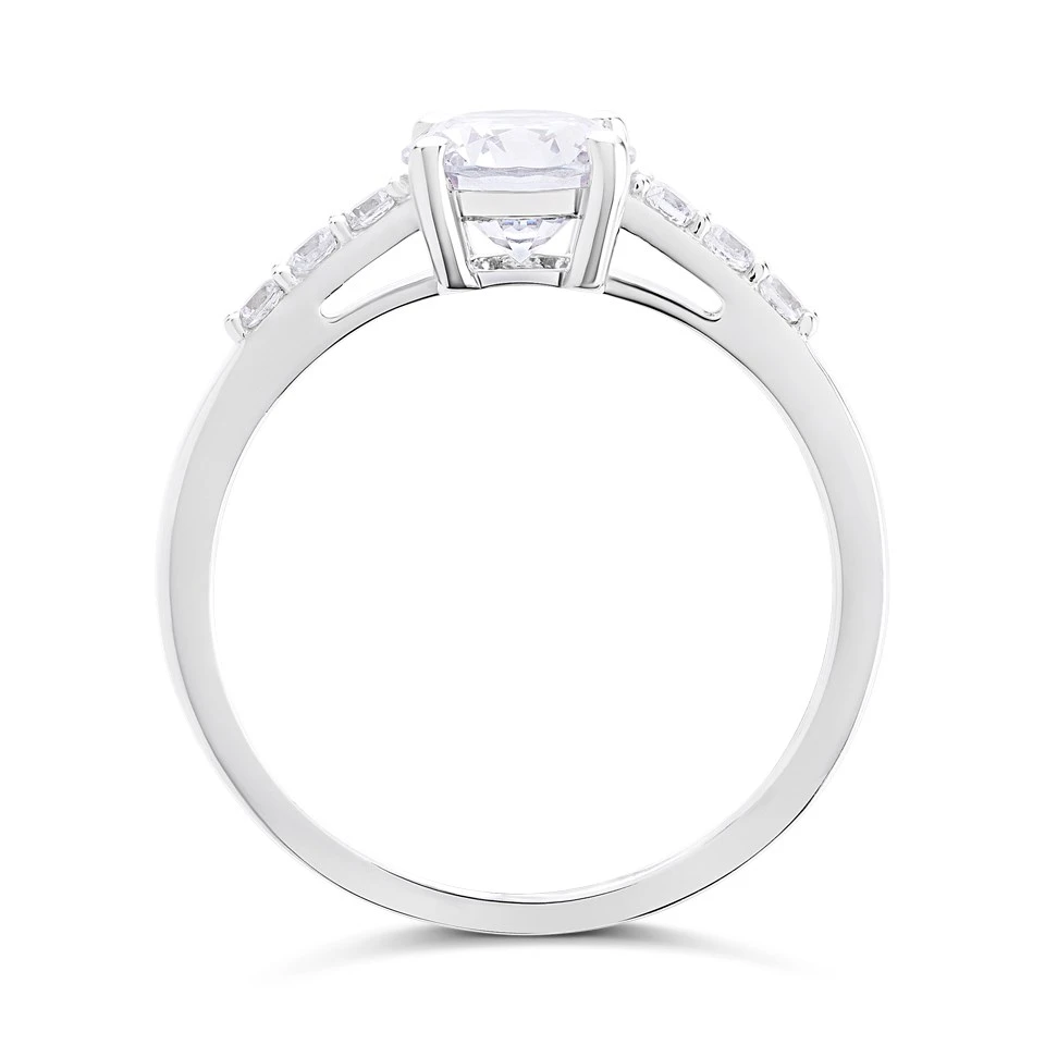 9ct White Gold Cubic Zirconia Ring - R6567 3 9ct White Gold Cubic Zirconia Ring - R6567 - Image 3