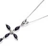 9ct White Gold Black Sapphire And Diamond Cross And Chain - EXCLUSIVE - R6604