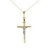 9ct Gold Two Colour Crucifix And Chain - R6612