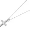 9ct White Gold Cubic Zirconia Cross And Chain - R6619