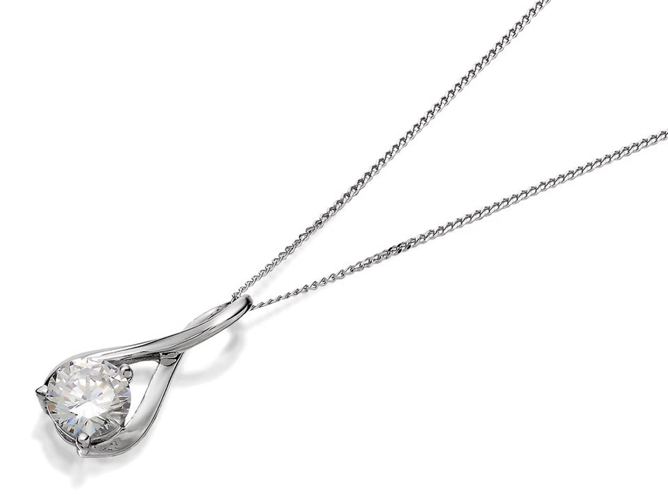 9ct White Gold Cubic Zirconia Twist Necklace - EXCLUSIVE - R6960 1 9ct White Gold Cubic Zirconia Twist Necklace - EXCLUSIVE - R6960