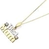 9ct Gold Two Colour Cubic Zirconia Best Mum Necklace - R6965
