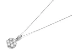 9ct White Gold Cubic Zirconia Cluster Necklace - R6968