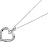 9ct White Gold Cubic Zirconia Heart Necklace - R6970