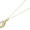 9ct Gold Two Colour Cubic Zirconia Teardrop Necklace - R6973