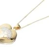9ct Gold Two Colour F.Hinds Tree Of Life Heart Locket And Chain - R7225