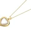 9ct Gold Mother Of Pearl Heart Locket And Chain - R7254