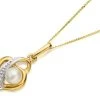 9ct Gold Two Colour Freshwater Pearl And Diamond Necklace - EXCLUSIVE - R7758