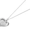 9ct White Gold And Crystal Double Heart Necklace - R8281