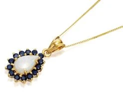 9ct Gold Opal And Sapphire Necklace - R8289