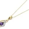 9ct Gold Two Colour Diamond And Amethyst Necklace - R8296