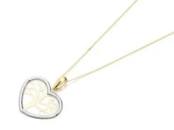 9ct Gold Two Colour F.Hinds Tree Of Life Heart Necklace - EXCLUSIVE - R8735