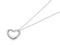 9ct White Gold Open Floating Heart Necklace - R8743
