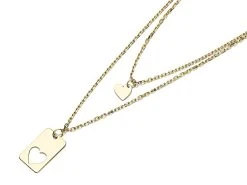 9ct Gold Heart Double Necklace - R8745