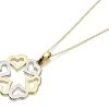 9ct Gold Two Colour Hearts Necklace - R8746