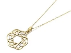 9ct Gold Two Colour Flower Heart Necklace - R8750
