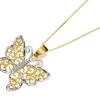 9ct Two Colour Gold Filigree Butterfly Necklace - R8768