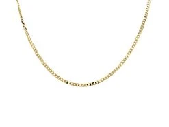 9ct Gold 2.8mm Wide Diamond Cut Solid Curb Chain - 18in - R9007