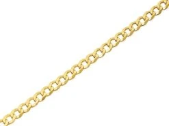 9ct Gold 3mm Wide Diamond Cut Solid Curb Chain - 18in - R9081
