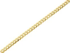 9ct Gold 3.5mm Wide Diamond Cut Solid Curb Chain - 20in - R9087