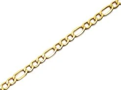 9ct Gold 6mm Wide Figaro Chain - 20in - R9102