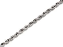 9ct White Gold 2mm Wide Hollow Rope Chain - 20in - R9209