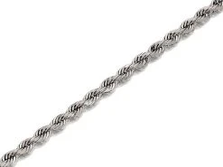 9ct White Gold 2mm Wide Hollow Rope Chain - 18in - R9211