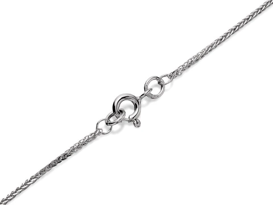9ct White Gold 1mm Wide Solid Spiga Chain - 20in - R9418 2 9ct White Gold 1mm Wide Solid Spiga Chain - 20in - R9418 - Image 2