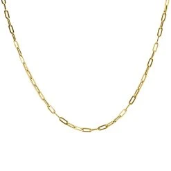 9ct Gold 2.3mm Wide Paper Link Chain - 16in - R9461