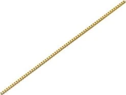 9ct Gold 0.5mm Wide Fine Venetian Solid Box Chain - 22in - R9465