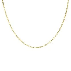 9ct Gold 1.7mm Wide Paper Link Chain - 20in - R9476