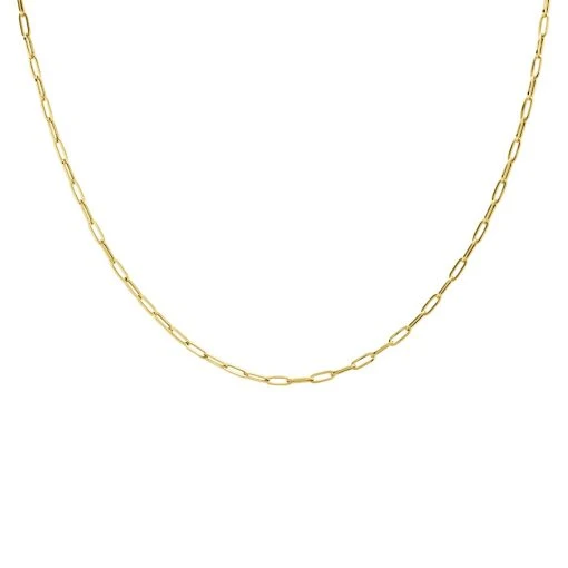 9ct Gold 1.7mm Wide Paper Link Chain - 20in - R9476 -Fhinds Shop R9476 L 1