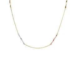 9ct Gold Three Colour Twist Necklace - 17in - R9519