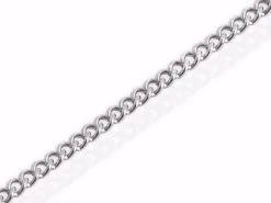 9ct White Gold 1mm Wide Diamond Cut Solid Curb Chain - 16in - R9603