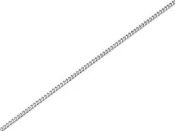 9ct White Gold 1mm Wide Solid Curb Chain - 18in - R9660