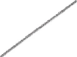 9ct White Gold 1mm Wide Solid Singapore Chain - 20in - R9706