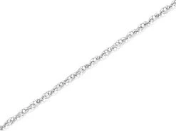 9ct White Gold 1mm Wide Solid Prince Of Wales Chain - 22in - R9714